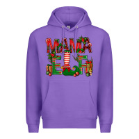 Purple Christmas Mama Elf Premium Hoodie - NancyCooperArtShop