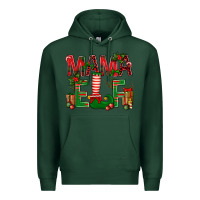 Sports Green Christmas Mama Elf Premium Hoodie - NancyCooperArtShop