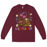 Burgundy wildflower malias Long Sleeve Tee - MaliasSmallBusiness