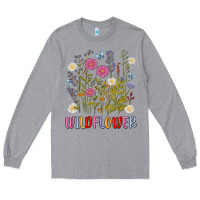 Heather Grey wildflower malias Long Sleeve Tee - MaliasSmallBusiness
