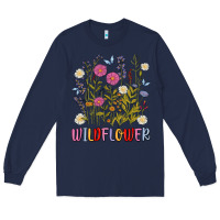 Navy wildflower malias Long Sleeve Tee - MaliasSmallBusiness