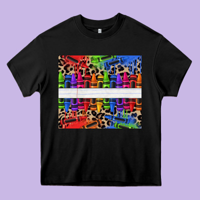 Personalized Crayons Heavy Core Tee Designed By Texasbilliewilder