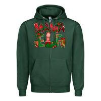 Sports Green Christmas Mama Elf Zipper Hoodie - BundleAndBundleShop