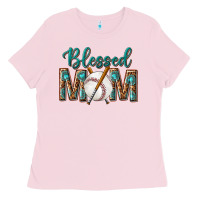 Bubblegum Pink western blessed mom with baseball Ladies Tee - texasbilliewilder