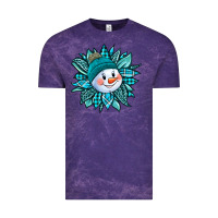 Cloud Purple cute snowman winter sunflower Vintage Tee - Jasminsmagicworld