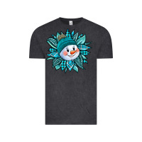 Vintage Black cute snowman winter sunflower Vintage Tee - Jasminsmagicworld