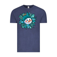 Vintage Denim cute snowman winter sunflower Vintage Tee - Jasminsmagicworld