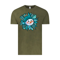 Vintage Olive cute snowman winter sunflower Vintage Tee - Jasminsmagicworld