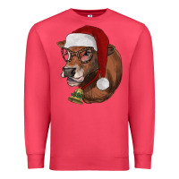 Cardinal christmas glasses heifer Premium Sweatshirt - RanaPortraitStore