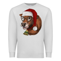 Dove Grey christmas glasses heifer Premium Sweatshirt - RanaPortraitStore