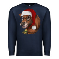 Navy christmas glasses heifer Premium Sweatshirt - RanaPortraitStore