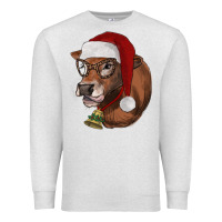 Oatmeal Heather christmas glasses heifer Premium Sweatshirt - RanaPortraitStore