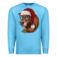 Ocean Blue christmas glasses heifer Premium Sweatshirt - RanaPortraitStore