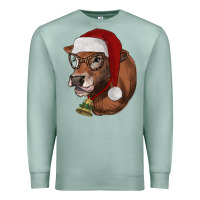 Seafoam christmas glasses heifer Premium Sweatshirt - RanaPortraitStore
