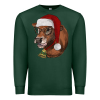 Sports Green christmas glasses heifer Premium Sweatshirt - RanaPortraitStore