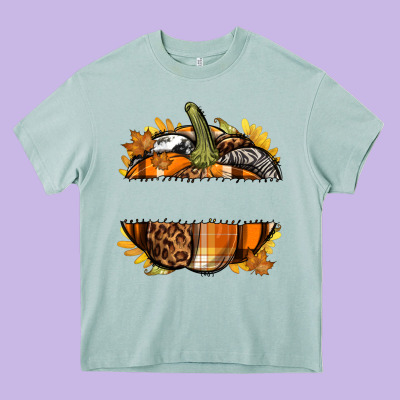 Personalized Fall Pumpkin Heavy Core Tee Designed By Texasbilliewilder