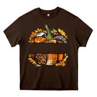 Chocolate Brown Personalized Fall Pumpkin Heavy Core Tee - texasbilliewilder