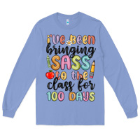 Colony Blue i ve been bringing sass to the class for 100 days Long Sleeve Tee - MaliasSmallBusiness