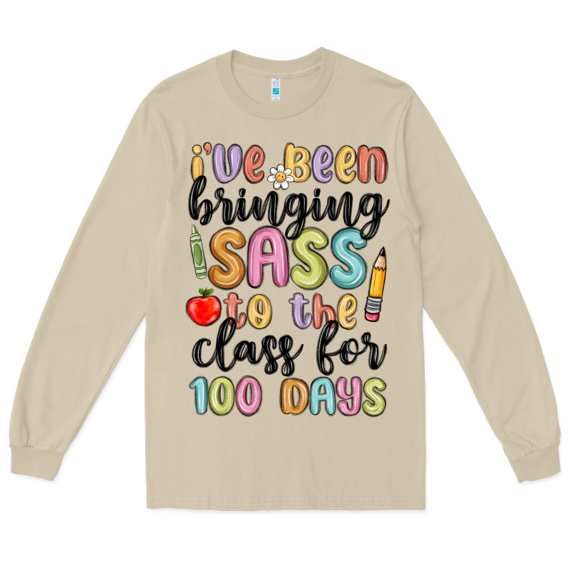I Ve Been Bringing Sass To The Class For 100 Days Long Sleeve Tee by MaliasSmallBusiness | Teevron