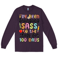 Plum i ve been bringing sass to the class for 100 days Long Sleeve Tee - MaliasSmallBusiness