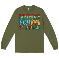 Army Green birthday boy to level up Long Sleeve Tee - JahusDesignShop