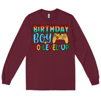 Burgundy birthday boy to level up Long Sleeve Tee - JahusDesignShop