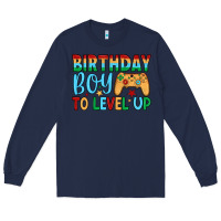 Navy birthday boy to level up Long Sleeve Tee - JahusDesignShop