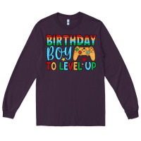 Plum birthday boy to level up Long Sleeve Tee - JahusDesignShop
