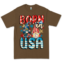 Cacao Born in USA gnomes 4th of July Premium Tee - CowGirlArtShop