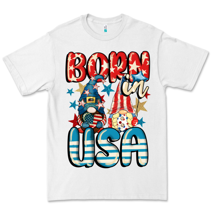 Born In Usa Gnomes 4th Of July Premium Tee by CowGirlArtShop | Teevron