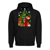 Black Santa's Elf Christmas Zipper Hoodie - BundleAndBundleShop
