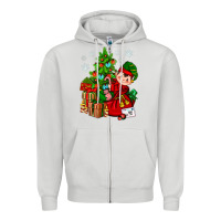 Dove Grey Santa's Elf Christmas Zipper Hoodie - BundleAndBundleShop