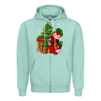 Seafoam Santa's Elf Christmas Zipper Hoodie - BundleAndBundleShop