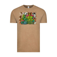 Vintage Coffee watercolor cactus western background Vintage Tee - BarkalooDesign