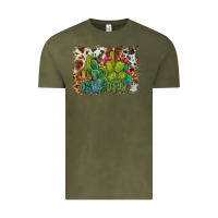 Vintage Olive watercolor cactus western background Vintage Tee - BarkalooDesign