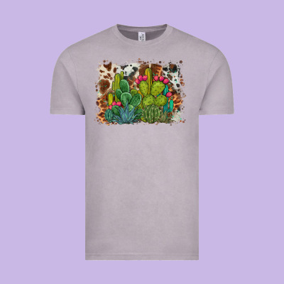 Watercolor Cactus Western Background Vintage Tee Designed By Barkaloodesign