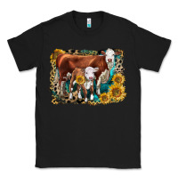 Black Hereford Cow and Hereford Calf With Leopard Classic Tee - LillyAllenDesigns