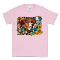Bubblegum Pink Hereford Cow and Hereford Calf With Leopard Classic Tee - LillyAllenDesigns