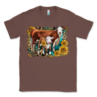 Chestnut Hereford Cow and Hereford Calf With Leopard Classic Tee - LillyAllenDesigns