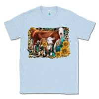 Hereford Cow And Hereford Calf With Leopard Classic Tee | Teevron