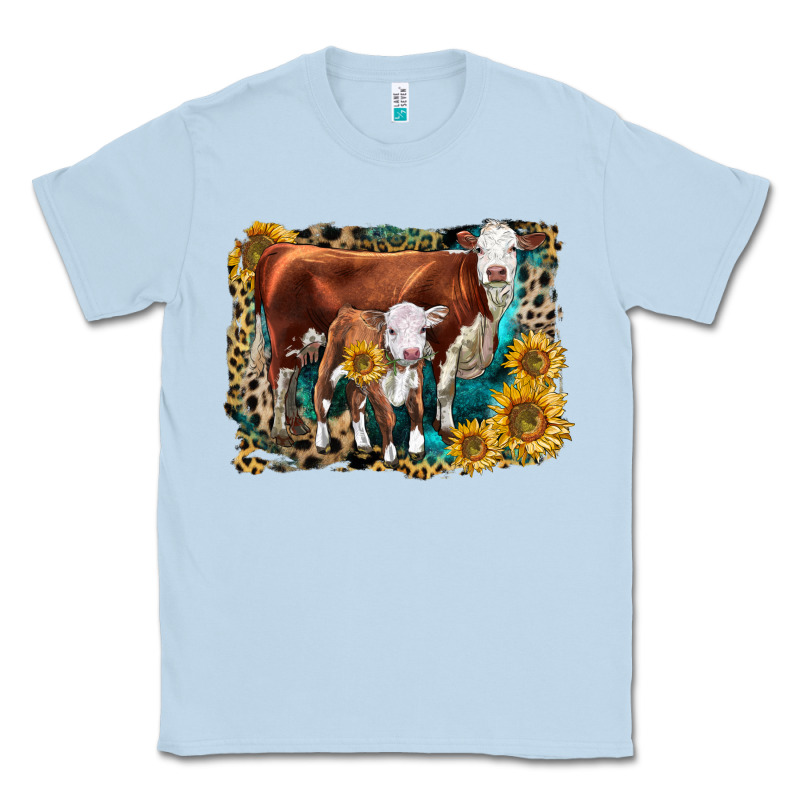 Hereford Cow And Hereford Calf With Leopard Classic Tee by LillyAllenDesigns | Teevron