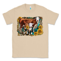 Mushroom Hereford Cow and Hereford Calf With Leopard Classic Tee - LillyAllenDesigns