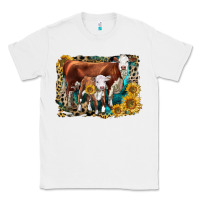 White Hereford Cow and Hereford Calf With Leopard Classic Tee - LillyAllenDesigns
