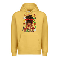 Antique Gold santa's favorite para afro messy bun Premium Hoodie - texasbilliewilder