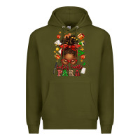 Army Green santa's favorite para afro messy bun Premium Hoodie - texasbilliewilder