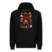 Black santa's favorite para afro messy bun Premium Hoodie - texasbilliewilder