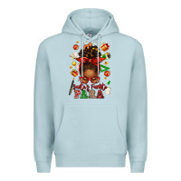 Blue Mist santa's favorite para afro messy bun Premium Hoodie - texasbilliewilder