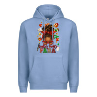 Colony Blue santa's favorite para afro messy bun Premium Hoodie - texasbilliewilder
