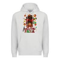Dove Grey santa's favorite para afro messy bun Premium Hoodie - texasbilliewilder