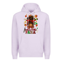 Lilac santa's favorite para afro messy bun Premium Hoodie - texasbilliewilder